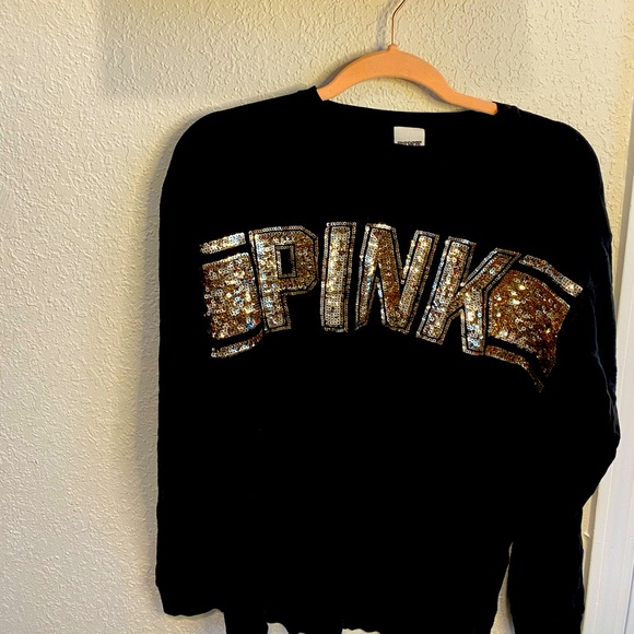 Pink long sleeve with gold sequins - Picture 1 of 1